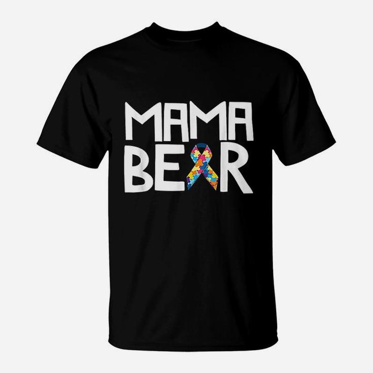 Autistic Awareness Mama Mom Bear T-Shirt