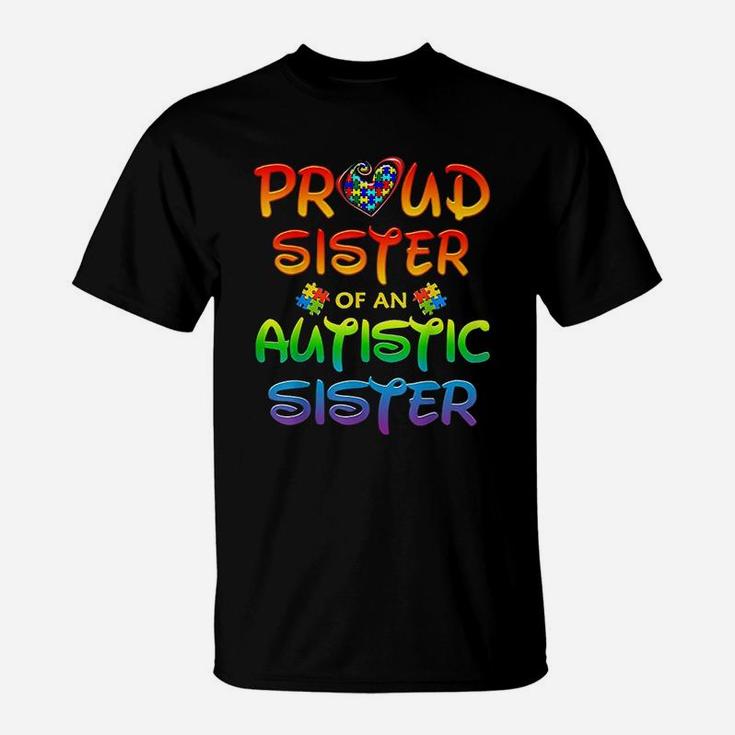Awareness Family Proud Sister Of Autistic Sister T-Shirt