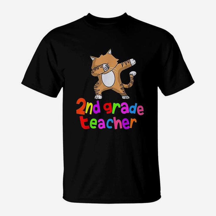 Back To School 2nd Grade Teacher Dabbing Cat Dab T-Shirt