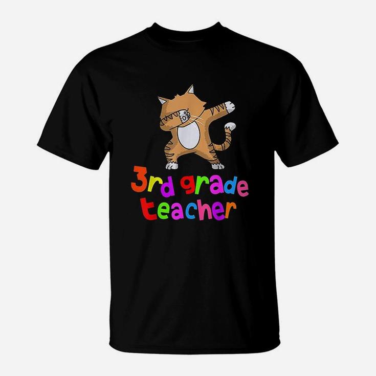 Back To School 3rd Grade Teacher Dabbing Cat Dab T-Shirt