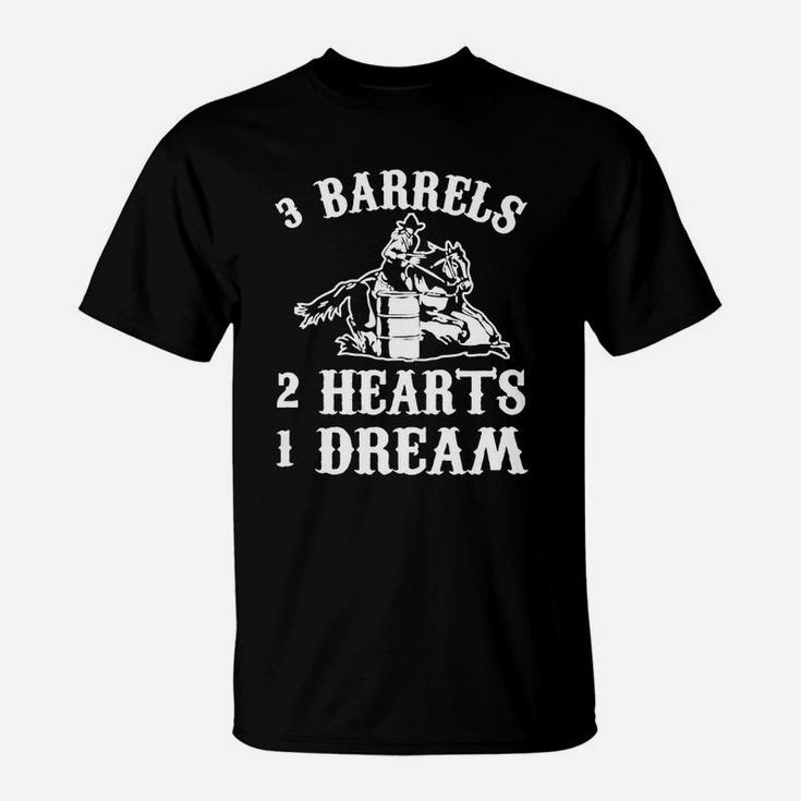 Barrel Heart Riding Horses Barrel Racing T-shirt T-Shirt