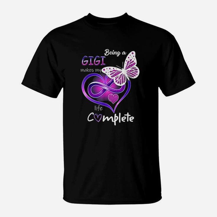 Being A Gigi Makes My Life Complete Butterfly Gigi Gift T-Shirt