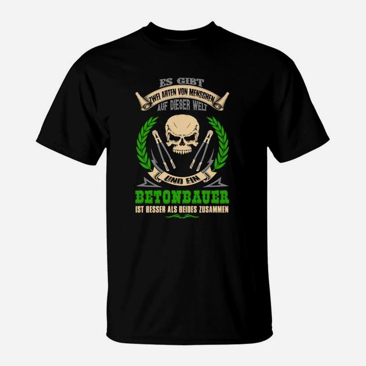Berufsorgolles T-Shirt für Betonbauer, Stolzer Bauarbeiter-Skull Design
