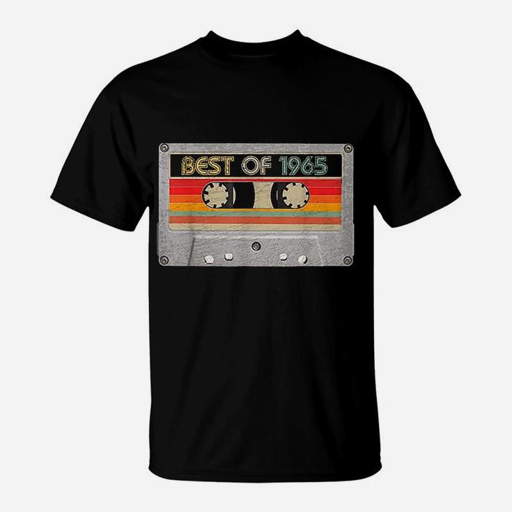 T-Shirt Anniversaire 60 Ans Vintage 1965 - Motif Cassette Rétro Et Crayon, Cadeau Original Et Nostalgique - 7