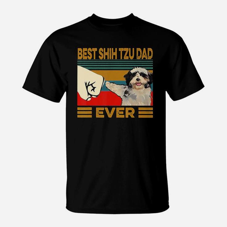 Best Shih Tzu Dad Ever Retro Vintage T-shirt T-Shirt
