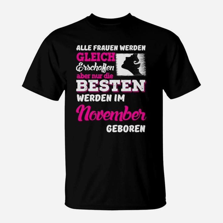 Beste Frauen November Geburtstags-T-Shirt, Originelles Geschenk