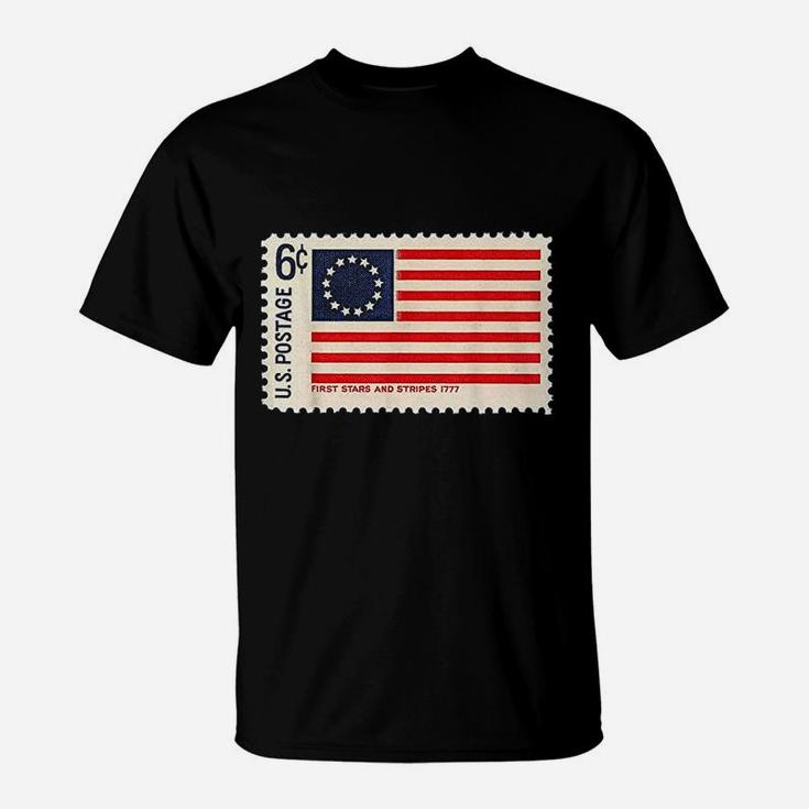 Betsy Ross American Us Flag Usa Revolutionary Slavery Stamp T-Shirt