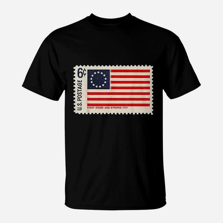 Betsy Ross American Us Flag Usa Revolutionary Slavery Stamp T-Shirt