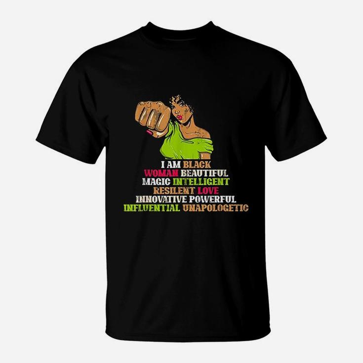 Beauty African Lady Women T shirt African Black Girl History Month