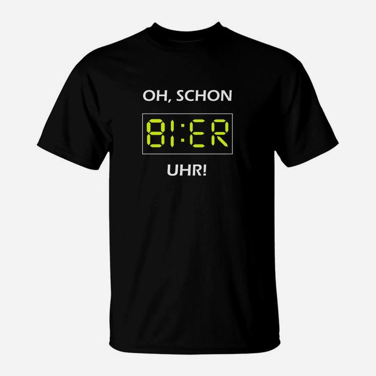 Bier Uhr T-Shirt mit Digitalanzeige, Lustiges Outfit für Männer