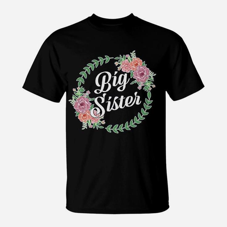 Big Sister With Flower Circle Youth T-Shirt