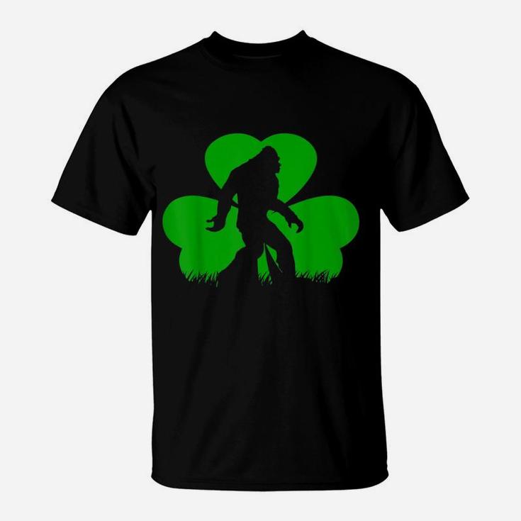 Bigfoot Clover Leaf St Patricks Day Irish T-Shirt