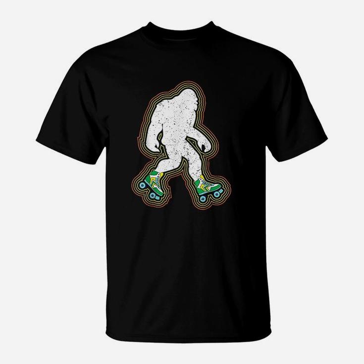 Bigfoot Skates Sasquatch Gift Clothes Vintage Roller Skating T-Shirt