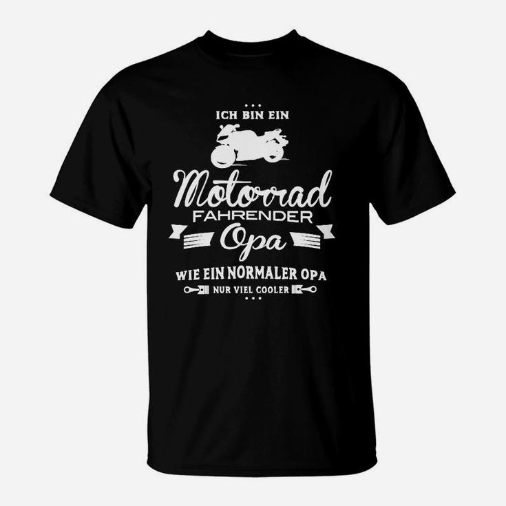 Biker Opa Ich Bin Ein Motorrad Fahrender Opa T-Shirt