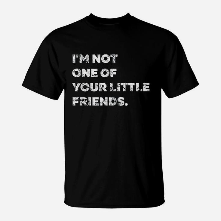 Black Mom Little Friend Quote Word Art Design T-Shirt