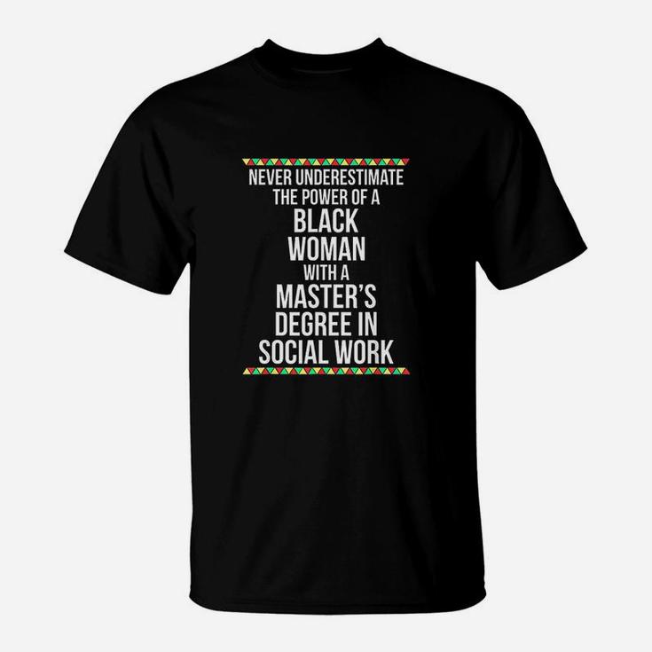 Black Queen Msw Social Work Masters Graduation T-Shirt