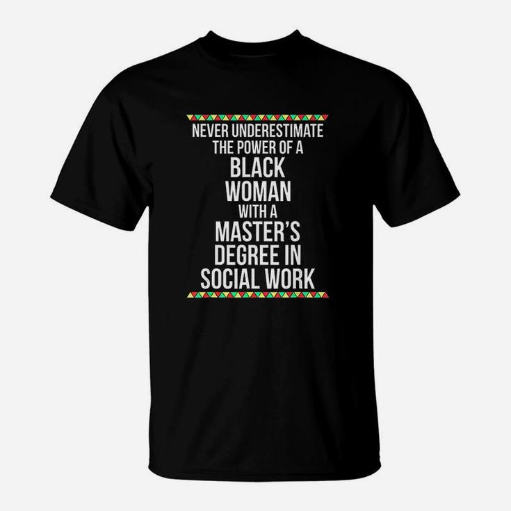 Black Queen Msw Social Work Masters Graduation T-Shirt