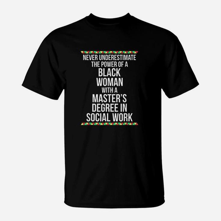 Black Queen Social Work Masters Graduation T-Shirt