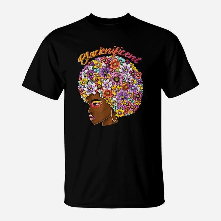 Blacknificent Afro Natural Hair African Black Queen T-Shirt