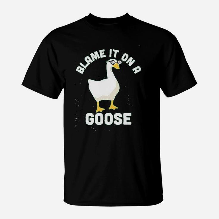 Blame It On A Goose Funny Video Game Meme T-Shirt