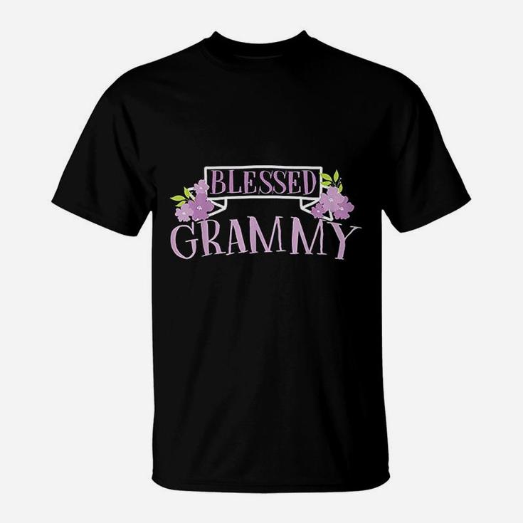 Blessed Grammy Flowers Inspirational Grandma Mothers Day T-Shirt