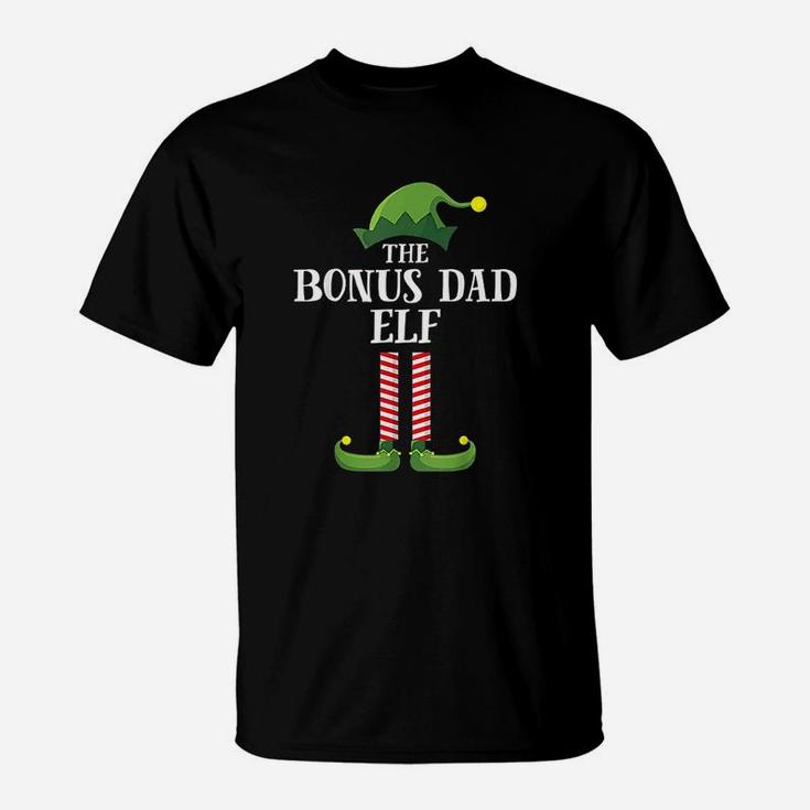 Bonus Dad Elf Matching Family Group Christmas Party T-Shirt