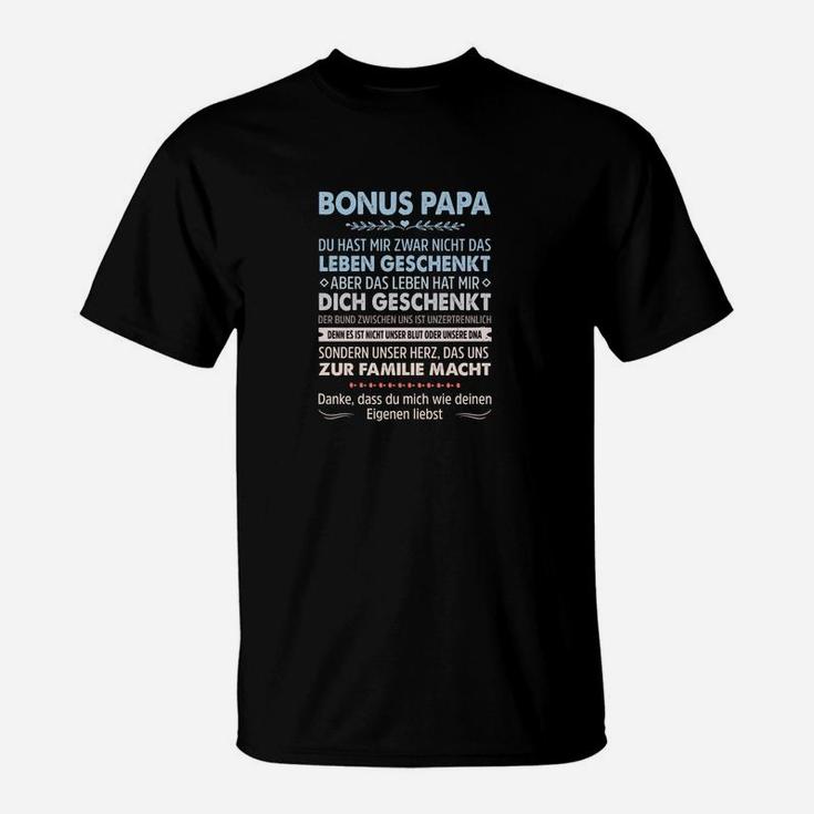 Bonus Papa Dankeschön T-Shirt, Liebesbeweis für Stiefvater