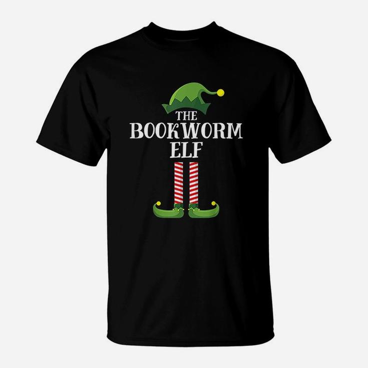 Bookworm Elf Matching Family Group Christmas Party T-Shirt