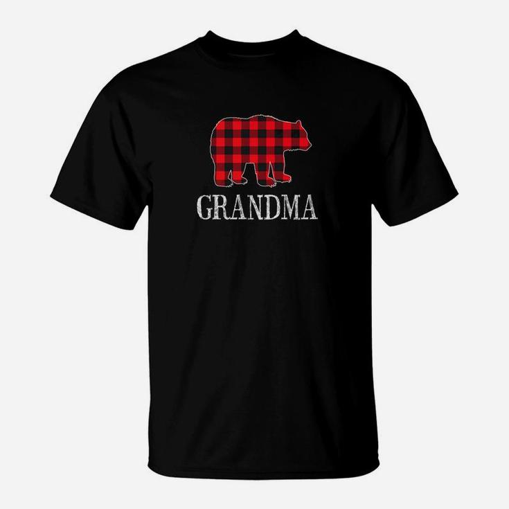 Buffalo Check Grandma Bear Matching Family Outfits T-Shirt