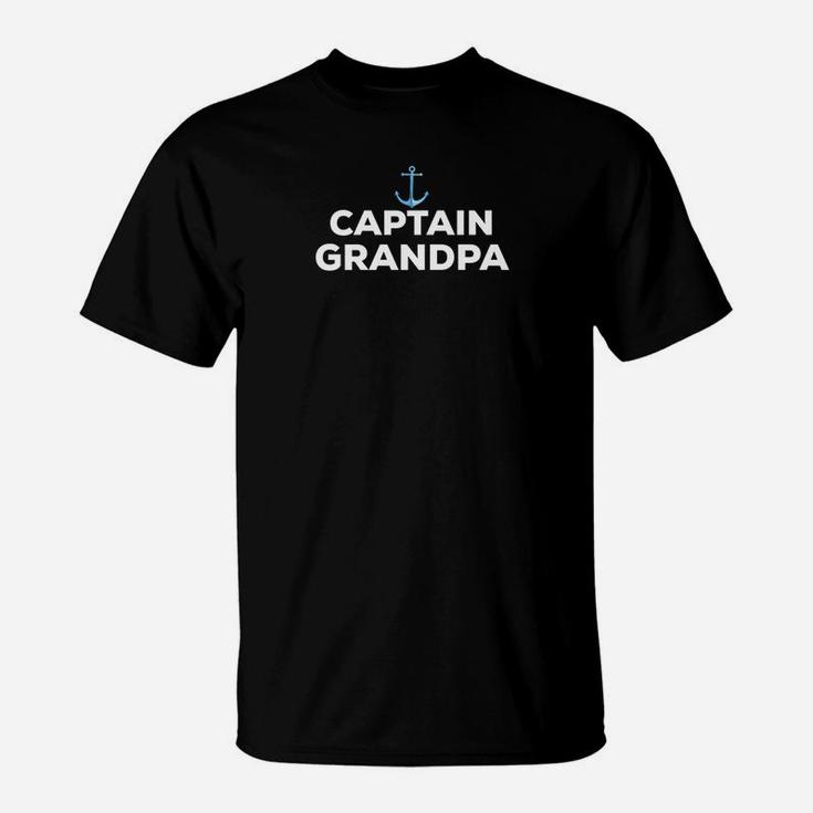Captain Grandpa Fathers Day Summer Boat Gift T-Shirt