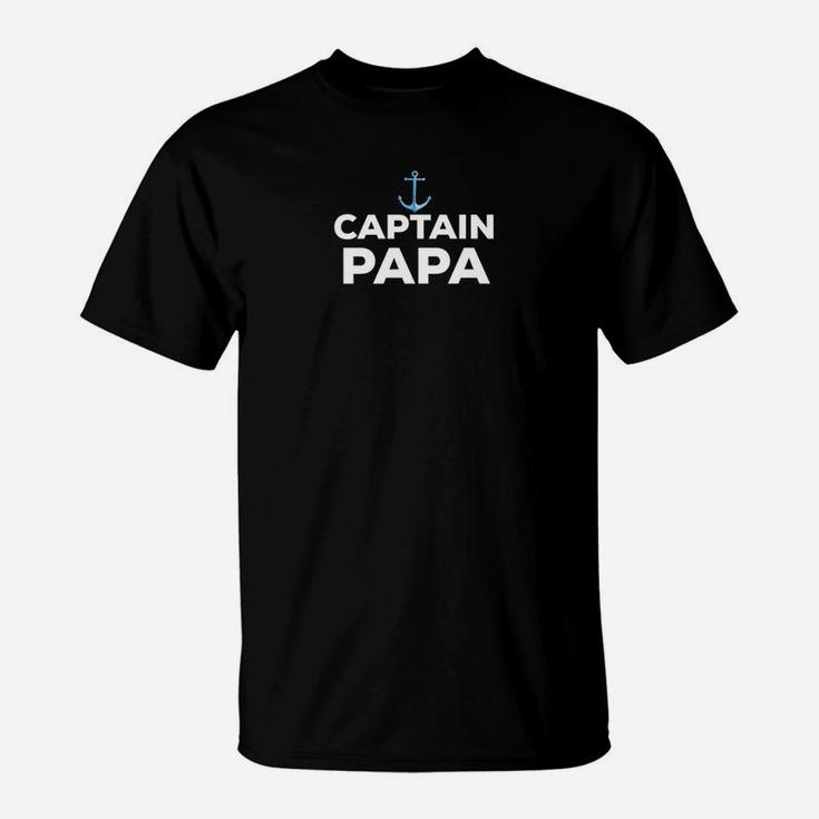 Captain Papa Fathers Day Summer Boat Gift T-Shirt