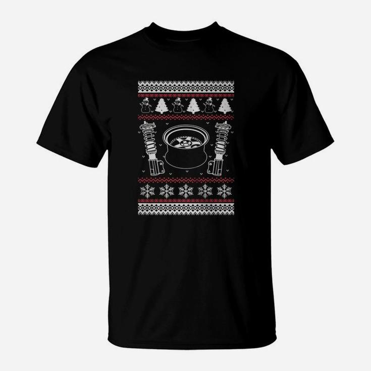 Car Parts Ugly Christmas Sweater Style T Shirt Xmas Jdm T-Shirt