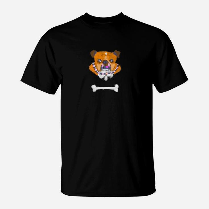 Cartoony Drawing Of Waffles The Bulldog T-Shirt