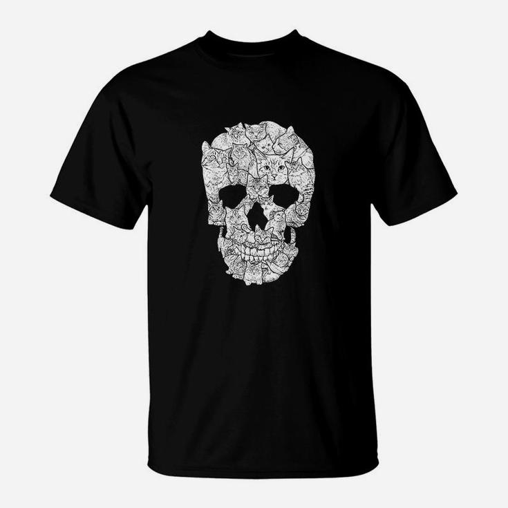 Cat Skull Kitty Skeleton Halloween Costume Idea T-Shirt
