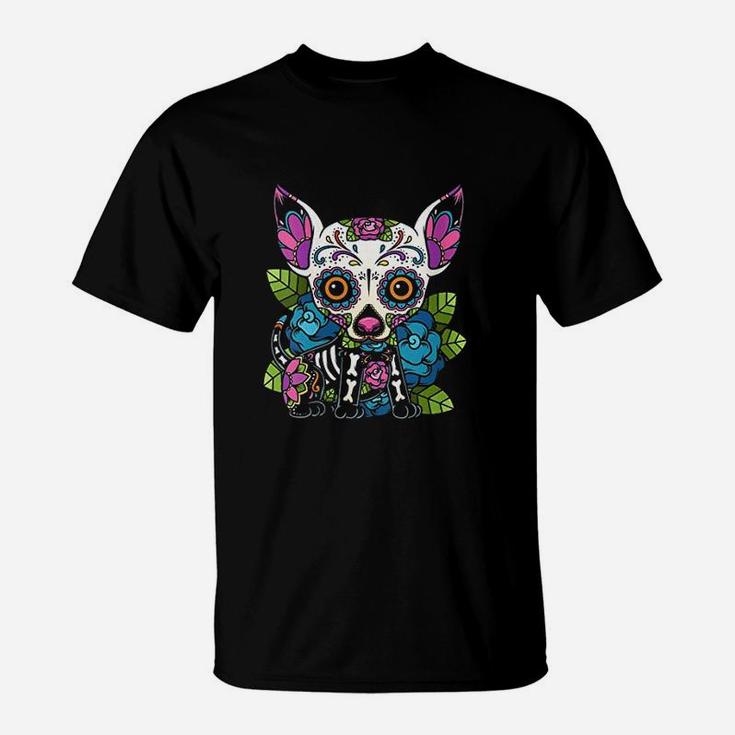 Chihuahua Skull Mexico Dog Calavera Dia De Los Muertos T-Shirt