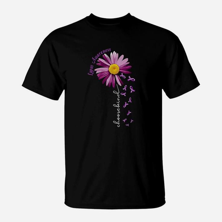 Choose Kind Lupus Awareness Gift Purple Ribbon T-Shirt