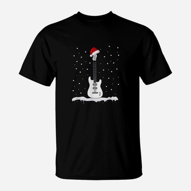 Christmas Bass Guitar Santa Bass Guitar Player T-Shirt