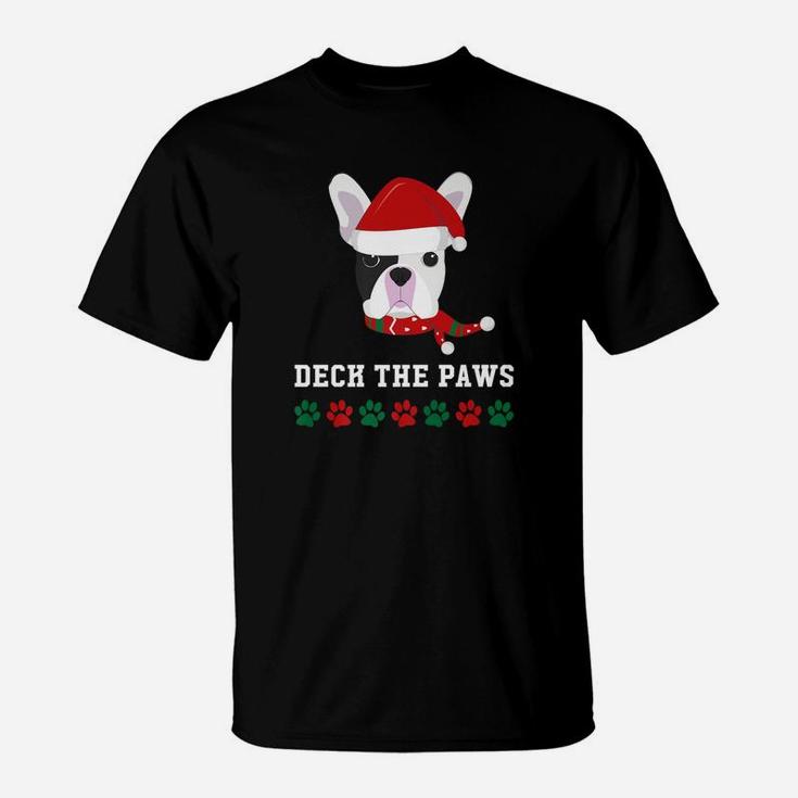 Christmas Dog French Bulldog Deck The Paws Shirt T-Shirt
