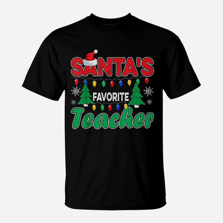 Christmas Santas Favorite Teacher T-Shirt
