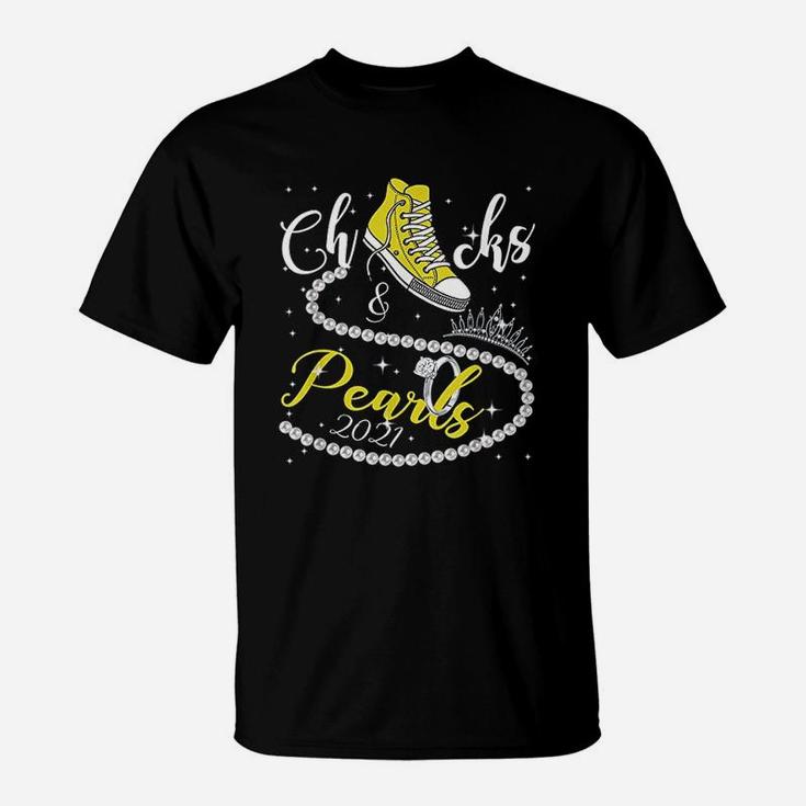 Chucks And Pearls 2021 Hbcu Black Girl Magic Yellow Gift T-Shirt
