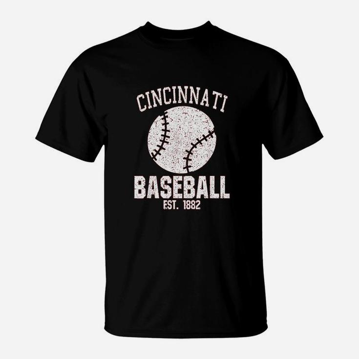 Cincinnati Baseball Fans Est 1882 Old Vintage Style T-Shirt