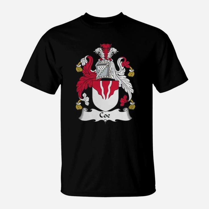 Coe Family Crest / Coat Of Arms British Family Crests T-Shirt - Seseable