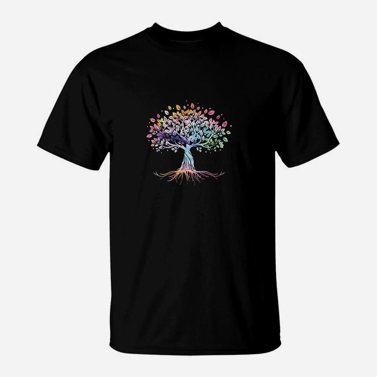 Colorful Life Is Really Good Vintage Unique Tree Art T-Shirt