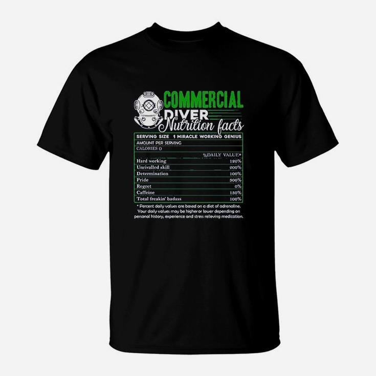 Commercial Diver Commercial Diver Nutrition Facts T-Shirt