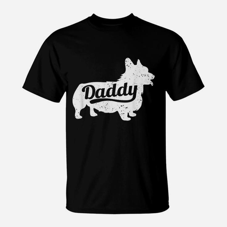 Corgi Daddy Dad Dog Lover Fathers Day Gift T-Shirt
