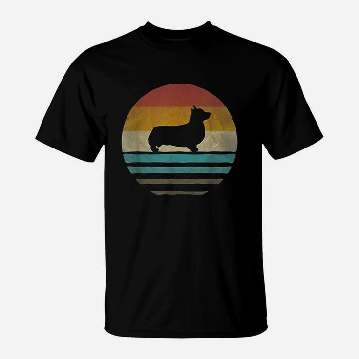 Corgi Dog Retro Vintage 60s 70s Silhouette Breed Funny Gift T-Shirt
