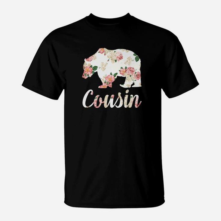Cousin Bear Floral Family Christmas Matching Gift T-Shirt