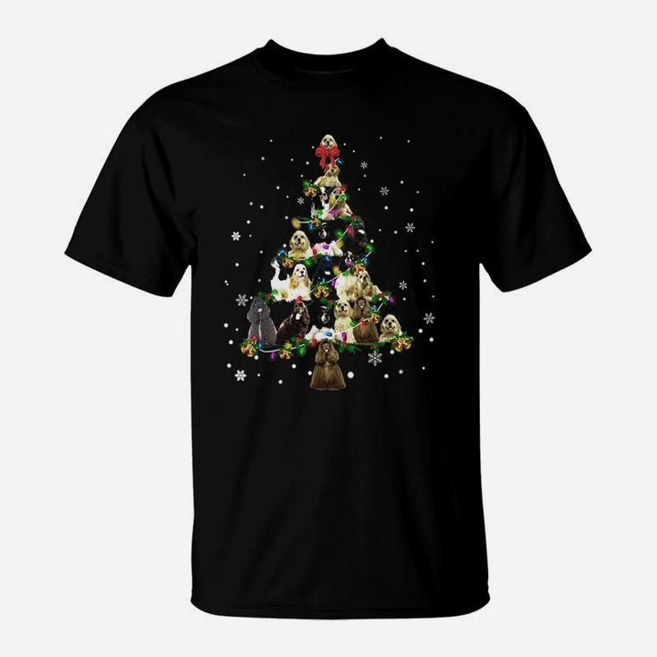 Cute American Cocker Spaniel Dog Christmas T-Shirt