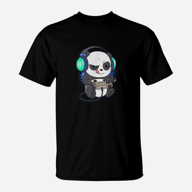 Cute Gaming Panda Video Game Computer Player Videogame Pc T-Shirt