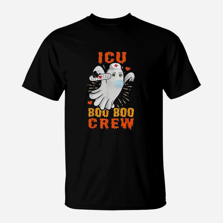 Cute Ghost Halloween Icu Boo Boo Crew Nurse Gift Women Girls T-Shirt